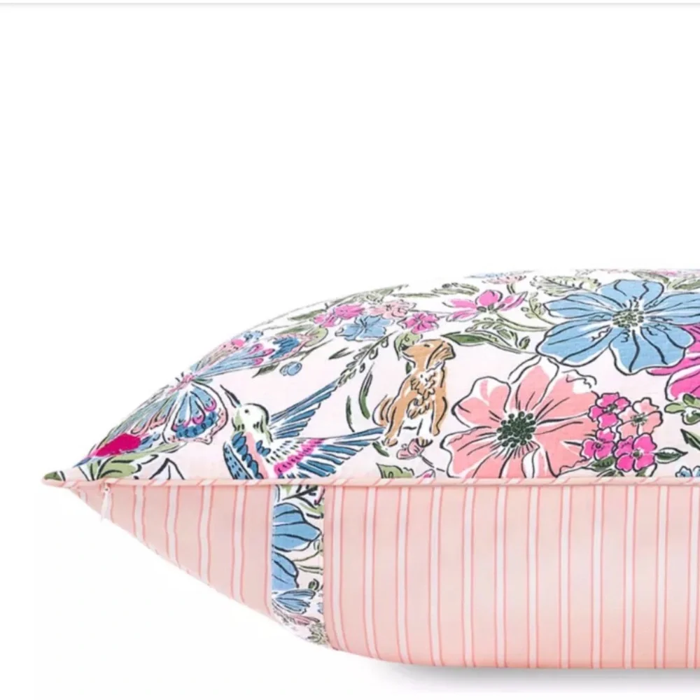 Kate Spade Curious Garden Comforter Set Full/Queen Pink Floral Cotton 3Pc